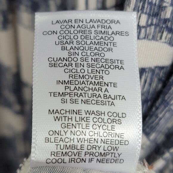 Daisy Fuentes Night Tide Print Dress Short Sleeve Day Dress Small 502 - Picture 7 of 10